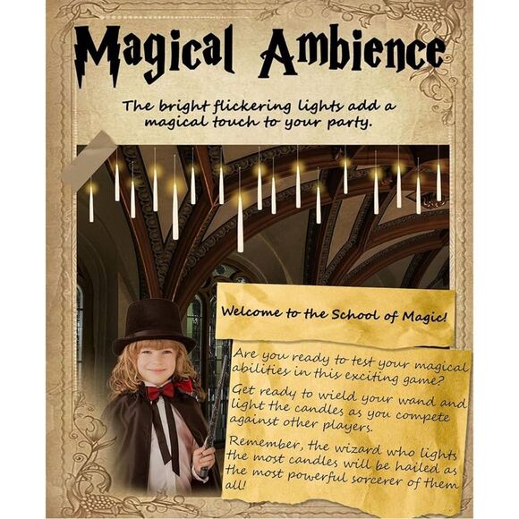 NEW~ 18 Floating Candles Wand, Magic Hanging Candles, Flickering Floating LED - Picture 5 of 7